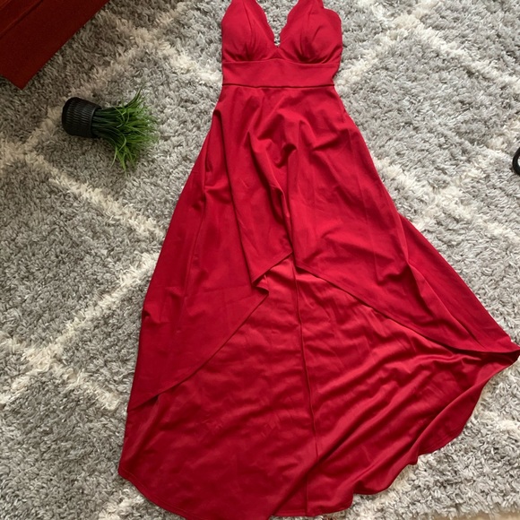 NWT High low hem RED formal Dress SZ 5(Med) - Picture 6 of 9
